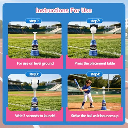 Tee Popper Baseball Training Equipment, Pop Up Baseball Trainer for Softball & Baseball Training, Baseball Popper Practice Tool, Baseball Gifts for Boys 8-12
