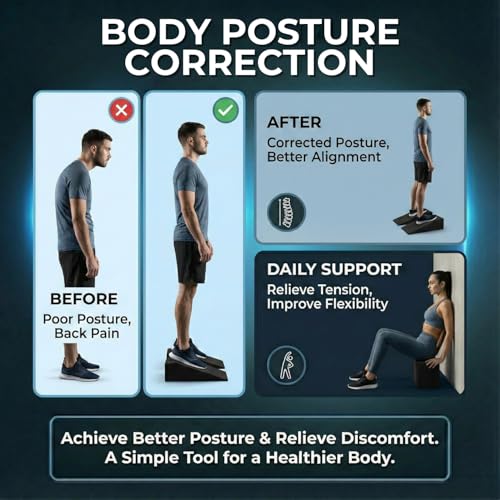 Pack of 2 Squat Wedge Block for Heel Elevated Squat Weightlifting Calf Stretcher Slant Board for Mobility Balance and Strength Performance