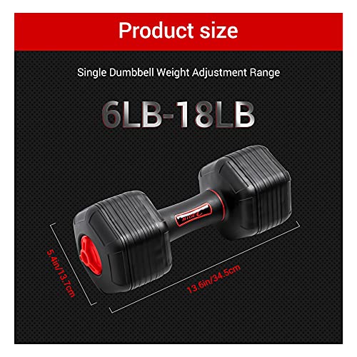 Nice C Adjustable Dumbbells, Neoprene Hand Weights - style: Black 18lb Pair