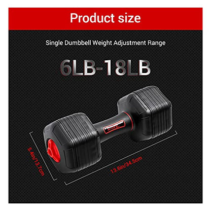 Nice C Adjustable Dumbbells, Neoprene Hand Weights - style: Black 18lb Pair