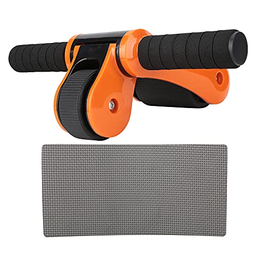 2 Wheels Ab Roller Wheel, Abdominal Muscle Exerciser, Dual - Wheel Core Trainer with Knee Pad for Home Gym, Stable Aluminum Alloy ABS Design for Full - Body Workout - color: Orange