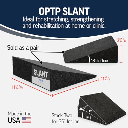 OPTP Slant (Pair) - Foam Wedge Incline Slant Boards - Stretching Equipment for Calf and Ankle Rehabilitation - Foot Wedges for Exercise, Achilles Tendonitis, Plantar Fasciitis, and Shin Splints