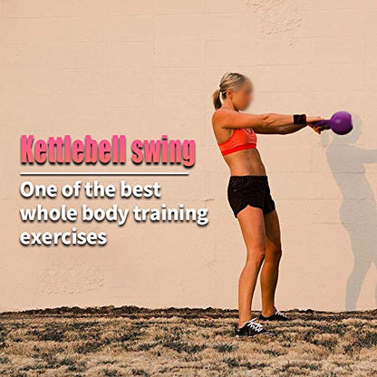 Women Exercise Kettlebells 50LBs Set with Vinyl Coated Strength Training Kettle Bell for Home Workout, Strong Grip Weights 5/10/15/20lb Included