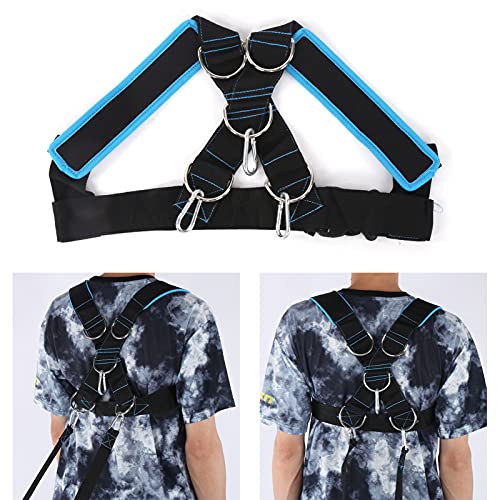 Weight Bearing Shoulder Strap Pulling Sled Harness Vest, Resistance Training Harness with Adjustable Pulling Strap for Tire Sled Drag, Core and Leg Strength Workout
