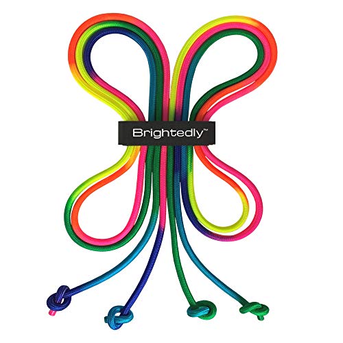 16 FT Double Dutch Jump Rope Set (2 Pack), Long Jump Ropes for Kids or Adults, Knotted Ends for Firmer Grip When Rope Skipping, Portable, Soft, Comfortable, Durable Quality Material - color: Rainbow