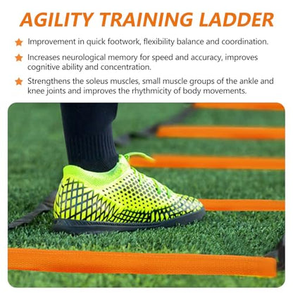 Footwork Ladder, Exercise Ladders for Agility Training, Detachable Training Equipment Set, with Carry Bag for Kids, Athletes, Soccer, Basketball(10 Grids) - size: 10 Grids