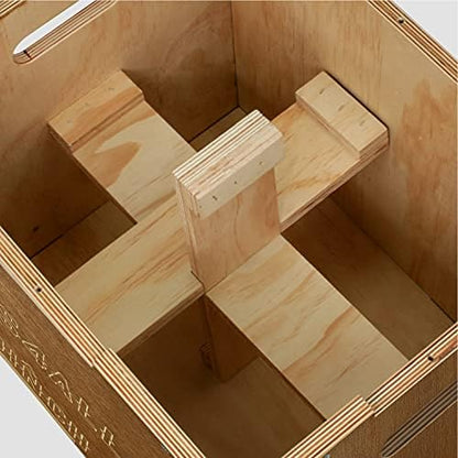 Yes4All Plyo Box, 3-in-1 Wooden Box Jump for Home Gym, Lunges, Squats, Dips - color: B. Wood - Espresso, style: 30" x 24" x 20"
