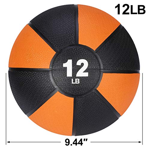 LEMY Medicine Ball Exercise Weighted Fitness Ball Non-Slip Grip for Core Strength, Workouts Exercise Balance Training, Coordination Fitness