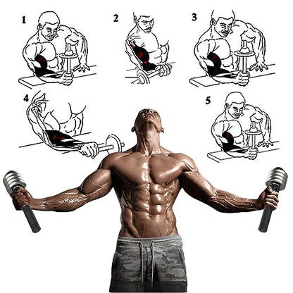 Wrist Strengthener, Forearm Exerciser Hand Wrist Power Developer Dumbbell Bar Home Forearm Muscle Arm Grip Strength Training Exercise Equipment Arm Wrestling Workout