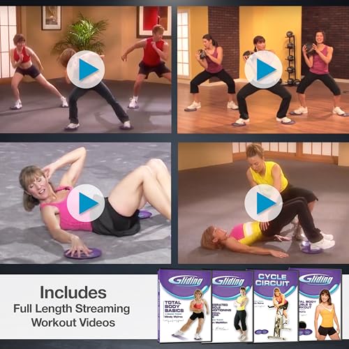 Gliding Exercise Discs: Club Pack for Hardwood Floors (25 Pair, Purple) Workout Sliders in Bulk