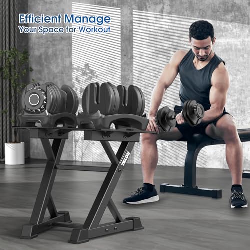 Adjustable Dumbbell Rack Weight Rack Heavy Duty, Home Gym Dumbbell Storage Stand Holder - color: Black