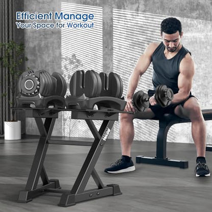 Adjustable Dumbbell Rack Weight Rack Heavy Duty, Home Gym Dumbbell Storage Stand Holder - color: Black