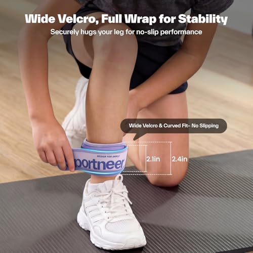 Sportneer Ankle Weights 0.5/1/2/3/5 LBS 1 Pair Wrist Leg Arm Weights - color: Purple, size: 0.5 lb x 2