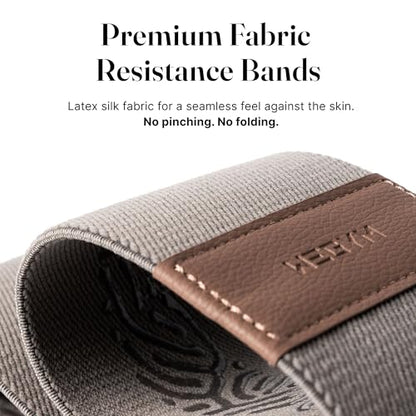 WeGym Fabric Resistance Bands, Workouts at Home, Set of 3 Bands, Exercise Bands for Lower Body Workouts, Travel Friendly Fitness Equipment, Stylish Fitness - color: Grey