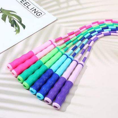Jump Ropes Bulk 20 Pcs Beaded Skipping Rope 9.2 ft PVC Adjustable Colorful