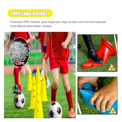 5 Pcs Hurdle Cone Set, Detachable Training Cones and Agility Poles for Players Adult Children Dog, Kids Agility Ladder Speed Training Equipment, Soccer Slalom Practice Tool ( Color : 40cm Base , Size