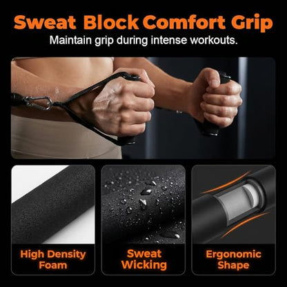 Pedal Resistance Band with Handle, Upgrade Latex Tube Exercise Band Elastic Pull Rope for Home Workout, Sit Up Body Stretching Exercise Equipment for Tummy Waist Arm Leg Slimming