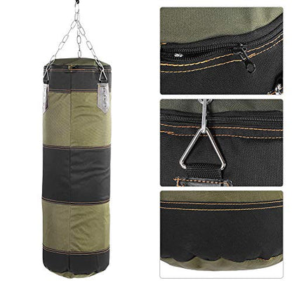 Bnineteenteam Heavy Punching Bag,Training Boxing Bag with Chain for Adults Men Women(Empty) - color: Green, size: 80 cm