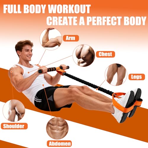 2026 Upgrade Pedal Resistance Bands with Handle - Multifunction Thickened Latex Tubes Foot Pedal Resistance Band - Fashion Puller Sit Up Equipment for Men Women for Full Body Exercise - 75LBS
