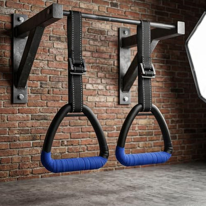 Gymnastic Rings, Gymnastic Rings Equipment, Pull-up Gymnastic Rings, Home Gymnastic Rings no-Punch bar Lanyard for Training Workouts - color: Blue