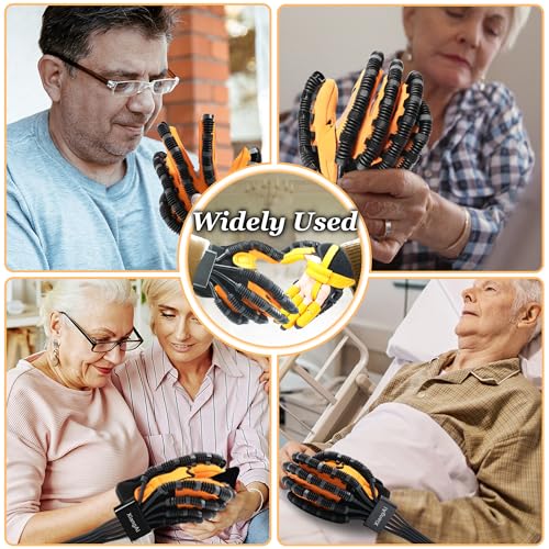 Rehabilitation Robot Gloves for Home, Robotic Hand Stroke Rehab, Finger Therapy Glove, 4 Training Modes Stroke Recovery Equipment for Hemiplegia (Left, S)