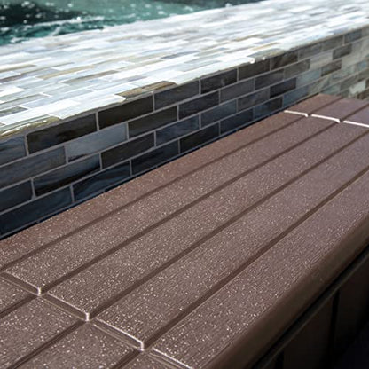 XtremepowerUS Universal 2 Slip-Resistant Spa & Hot Tub Step Outdoor Indoor Stool Pool Ladder Compartment Spa Step 36" Inches Long with Storage, Brown/Black - color: Brown