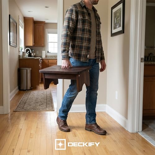 Premium Wooden Step Stool for Adults, Small Acacia Wood Stepping Stool, Non-Slip 1-Step Bedside Stool for Bed & Bathroom, 600 lbs, Portable — 6.5 Inch - size: 6.5 Inch
