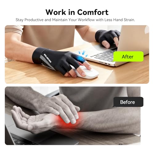 Copper Compression Gloves, Fingerless Arthritis Gloves for Men & Women, L - size: L-pair