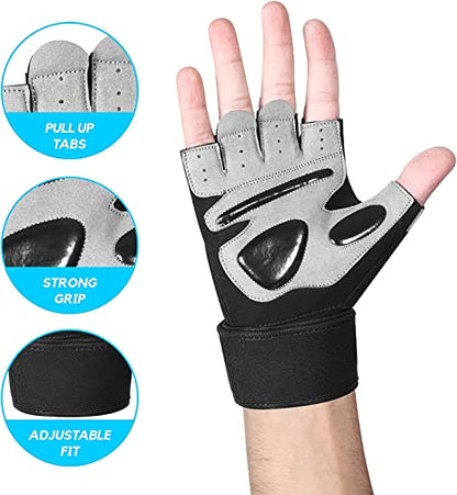 Gym Gloves Training Weight Lifting Gloves for Men Women Wrist Support Padded Extra Grip Palm Protection Fitness Workout Gloves Cycling,Hanging,Pull ups,Breathable - size: Medium