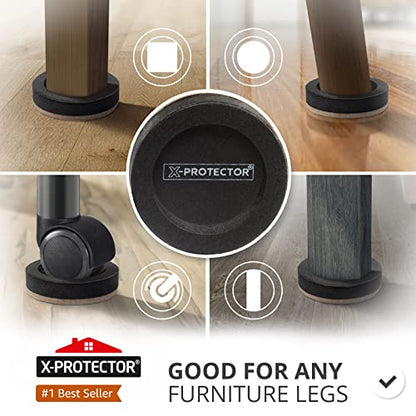 Felt Furniture Sliders for Hardwood Floors X-PROTECTOR 16 PCS 3 ½” - Furniture Slider with Unique Design - Heavy-Duty Furniture Movers for Hard Surfaces - Felt Sliders - Move Your Furniture Easily! - size: 16 PCS 3 1/2 inch (NEW)