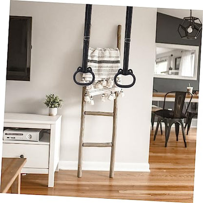 Mikikit Fitness Gym Rings Set for Children Indoor Exercise Pull-Up Rings Adjustable Straps Stretching and Training Equipment for Home Use