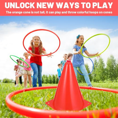 30 Pack 7 Inch Plastic Traffic Cones Sports Training Agility Marker Mini Cones for Soccer, Skating, Football, Basketball, Indoor and Outdoor Games Sports Practice Equipment