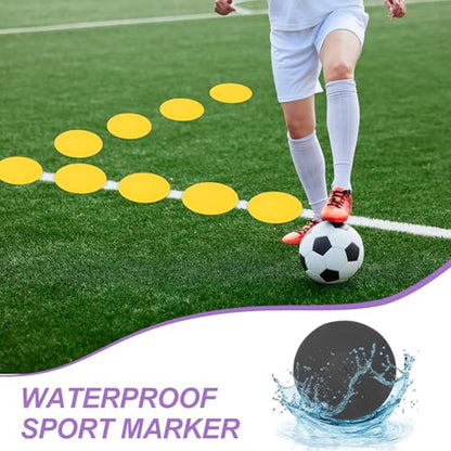 PATIKIL Spot Markers 9 Inch, 12 Pcs Non-Slip Floor Dots Agility Markers Flat Field Cones Poly Dots for Gym PE Speed Training Dance Soccer Basketball Sports, Orange/Purple/Black