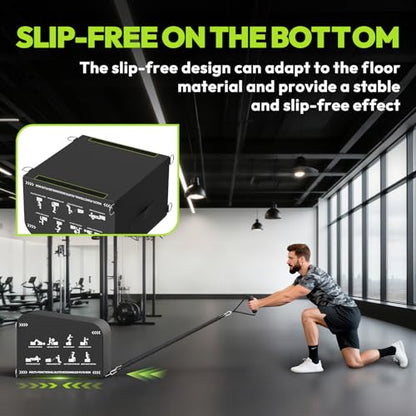 Hip Thrust Bench, Multi-Functional Slip-Free Hip Thrust Machine for Glute Bridge, Box Jump, Push-Ups, Squat, Ab Exercise, Suitable for Home & Gym