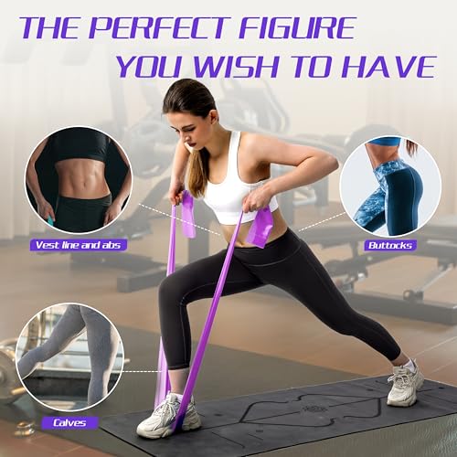 5 Pcs Resistance Bands for Working Out, Latex Free, Physical Therapy Bands, Exercise Bands Set for Stretching, Suitable for Rehab, Yoga,Pilates, Home Gym