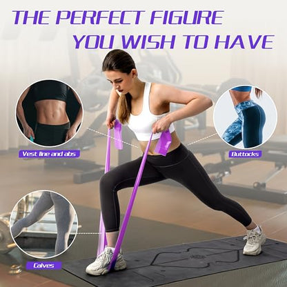 5 Pcs Resistance Bands for Working Out, Latex Free, Physical Therapy Bands, Exercise Bands Set for Stretching, Suitable for Rehab, Yoga,Pilates, Home Gym
