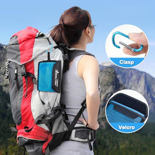 MENOLY 10 Pack Cooling Towels, 40"x12" Cooling Towels for Neck and Face with Breathable Carrying Bags,Soft Microfiber Instant Cooling Rags, Gym Workout Sweat Towel for Sports, Yoga, Camping, Running - size: 10 Pack