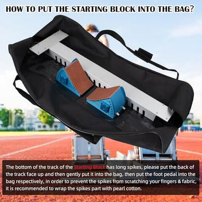 37.4in Foldable Duffle Bag Fits Starting Blocks with an Overall Length of Less Than 35 Inches Extra Large Travel DuffelTote GymBag with Zippers and Handles Sports Oxford Cloth Bags - style: 37.4in for Starting Blocks
