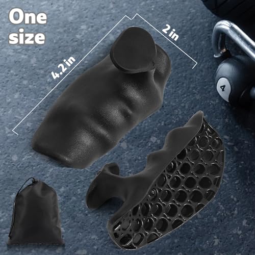 Rubber Gym Grips for Weights Training, Ergonomic Workout Grip for Weight Lifting Men Women Hand Protector Gym Gloves, Weight Lifting Grips for Bodybuilding, Deadlifts