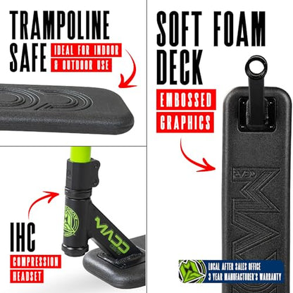 Bounce Trampoline Pro Scooter for Tricks – Real Headtube, Pro T-Bar, Foam Deck – Indoor & Outdoor Stunt Practice – Madd Gear
