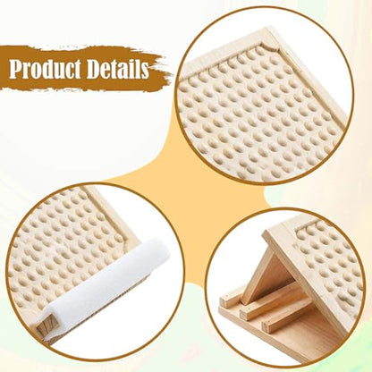Menolana Slant Board Wooden Calf Stretcher Adjustable Foot Incline Board Leg Stretch Ankle Exercise Training Equipment with Anti Slip Design and Foldable