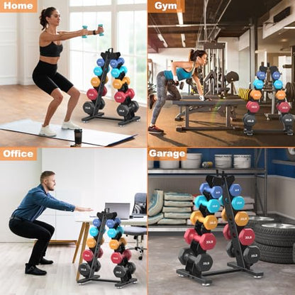 TomCare 6-Tier|5-Tier|4-Tier|2-Tier Dumbbell Rack Stand Only, Weight Rack for Home Gym Storage Stand for Weights Metal Weight Stand Dumbbell Holder (Dumbells not Included)