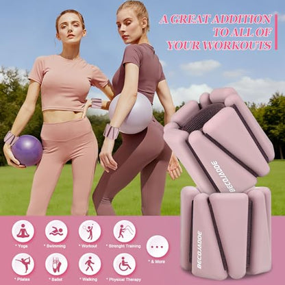 Ankle Weights Set of 2 (1 lb/2 lb/3 lb Each) Adjustable Wrist Weights for Women Men Wearable Arm Leg Weight for Pilates, Running, Walking, Workout, Yoga