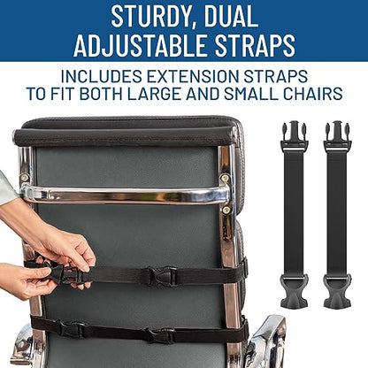 Everlasting Comfort Lumbar Support Pillow & Back Stretcher for Lower Back Pain Bundle - Adjustable Back Stretching Device for Spine Decompression - Office Chair Back Support for Gaming, Car, Couch