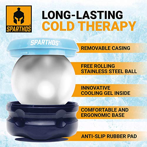Sparthos Cold Ice Massage Roller Ball, Cryosphere Massager -Blue-70mm - color: Denim Blue, style: 70mm (Pack of 1)