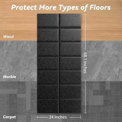 Walking Pad Mat – 68" x 24", 1/4" Thick Treadmill Mat for Carpet Floors - size: 68"L x 24" W x 0.24"Th