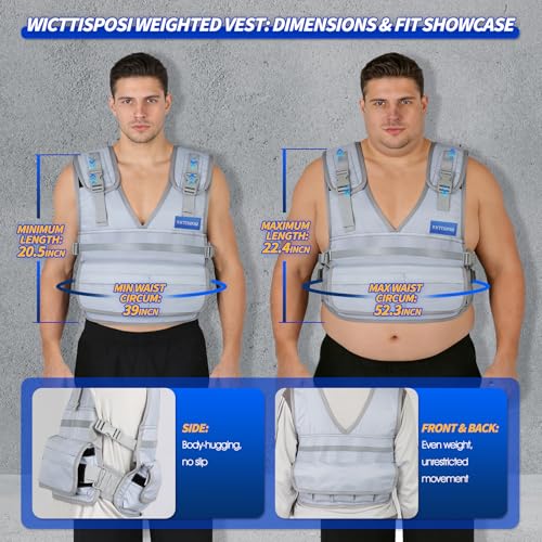 Adjustable Washable Weighted Vest for Women Men, Flexible Cushioning & 4-Layer Breathable Fabric, V-Neck for Walking, Running & Strength Training