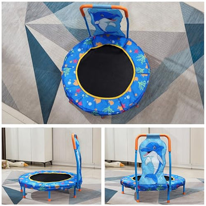 No-Gap 36" Mini Trampoline Toddler Trampoline with Handle for Kids, 36 inch Indoor Garden Small Kid Trampoline Baby Trampolines with Super Safe Cover for Toddlers Ages 2 to 5