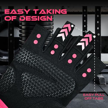Workout Gloves for Men & Women - Fingerless Gym Gloves with Palm Protection, Breathable & Lightweight for Weightlifting, Cycling & Pull Up
