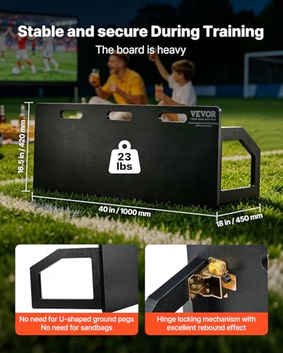 VEVOR Upgrade Soccer Rebounder Board, Mult-Adjustable Angles Portable Soccer Rebound Wall, Foldable Kickback Board, Soccer Practice Equipment, Ideal for Kids & Adults Passing & Shooting Drills - size: 40"X16"